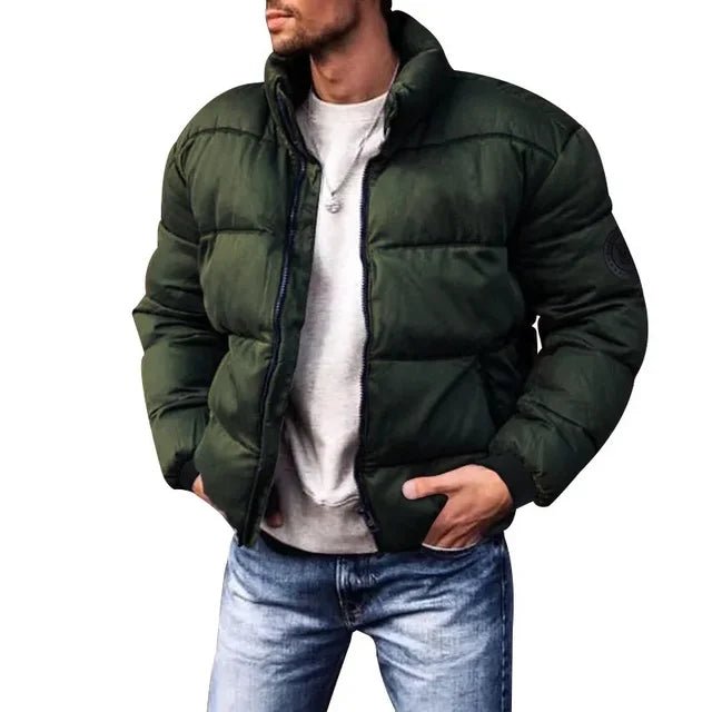 Men's Winter Cotton Jacket with Stand Up Collar and Casual JacketsThick Zipper Coat Parkas - 𝐃𝐔𝐕𝐋𝐀𝐒𝐇𝐎𝐏