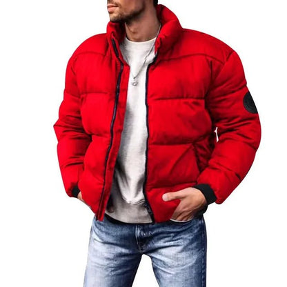 Men's Winter Cotton Jacket with Stand Up Collar and Casual JacketsThick Zipper Coat Parkas - 𝐃𝐔𝐕𝐋𝐀𝐒𝐇𝐎𝐏