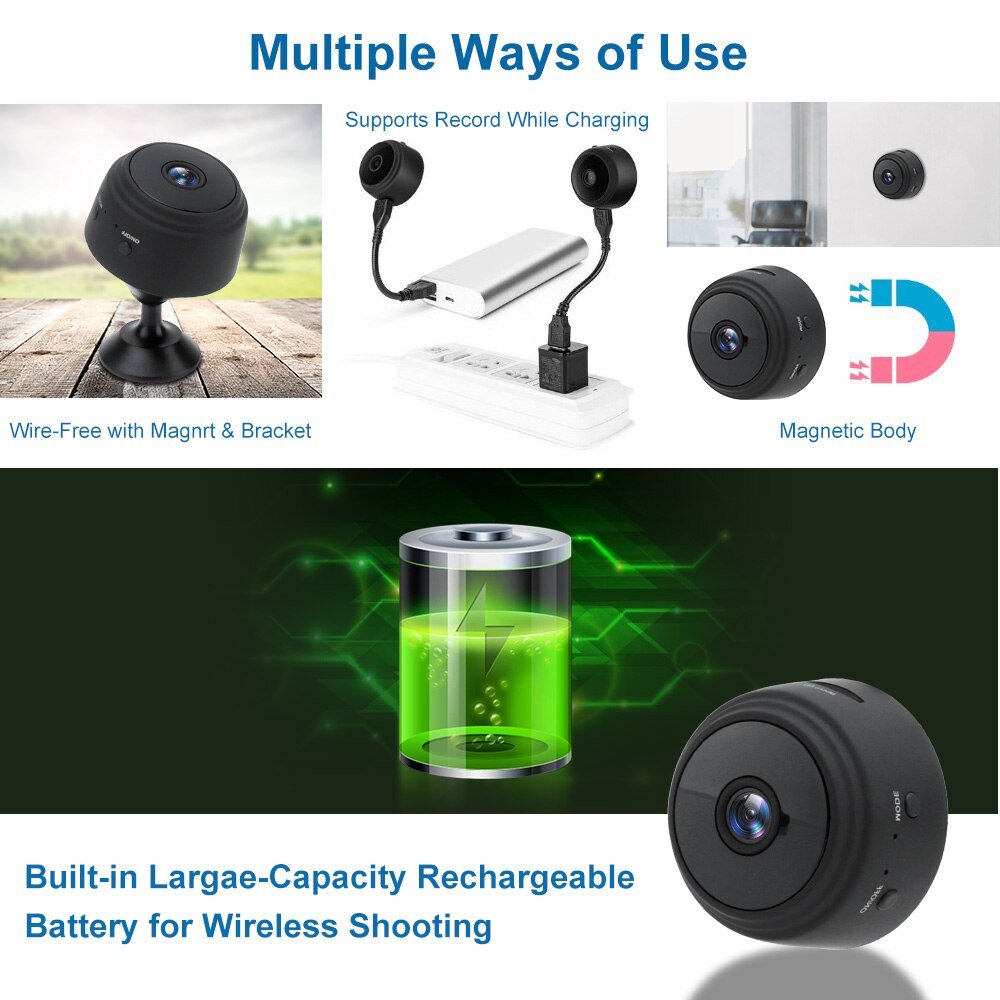 Mini IP Camera 1080P Sensor Night Vision Camcorder Motion DVR Micro Camera Sport DV Video small Camera Remote Monitor Phone App - 𝐝𝐮𝐯𝐥𝐚𝐬𝐡𝐨𝐩.𝐜𝐨𝐦