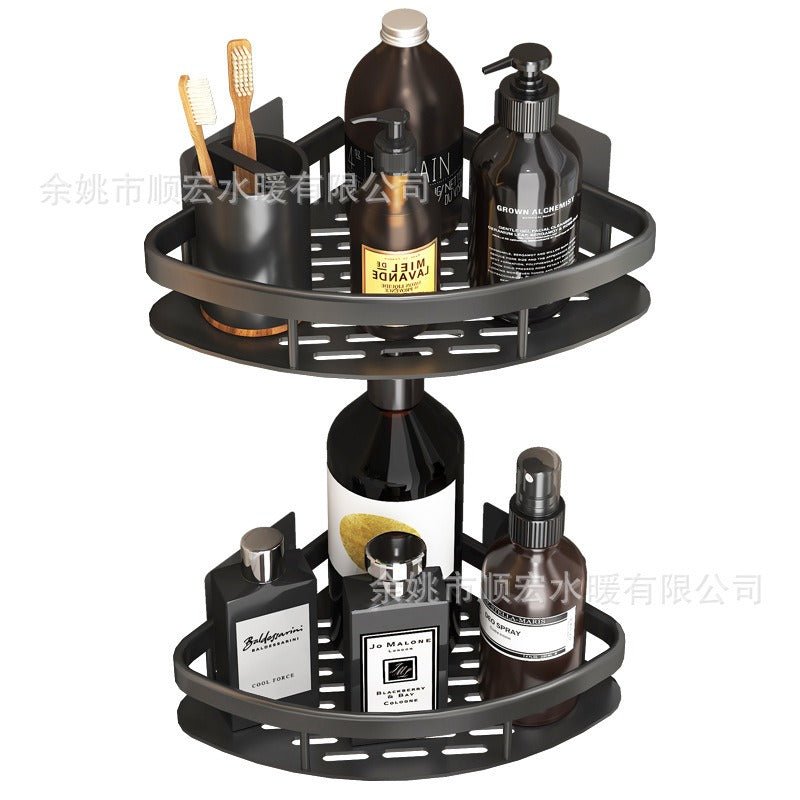 Minimalist bathroom black aluminum alloy triangular rectangular non perforated bathroom storage corner shelf - 𝐝𝐮𝐯𝐥𝐚𝐬𝐡𝐨𝐩.𝐜𝐨𝐦