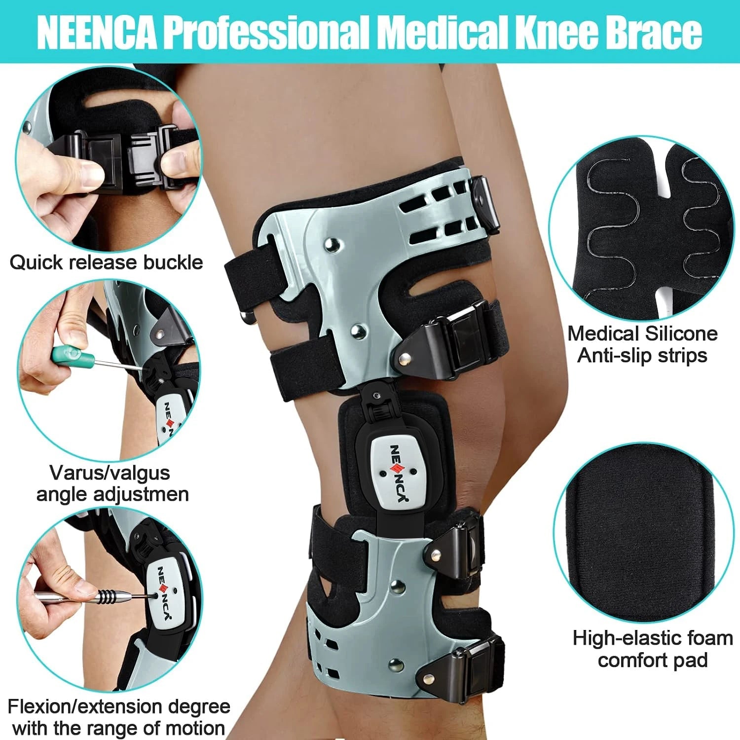 NEENCA OA Unloader Knee Brace Support for Arthritis Pain Osteoarthritis Cartilage Defect Repair Avascular Necrosis - 𝐝𝐮𝐯𝐥𝐚𝐬𝐡𝐨𝐩.𝐜𝐨𝐦