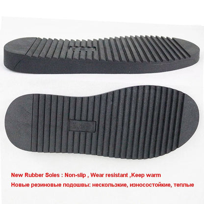 New Fashion Big Fox Fur Woman Snow Boots Lady Winter Boots Genuine Cowhide Leather Mid - calf Warm Boots Women Boots Shoes - 𝐝𝐮𝐯𝐥𝐚𝐬𝐡𝐨𝐩.𝐜𝐨𝐦