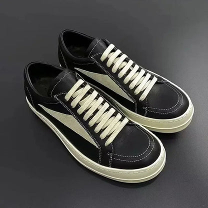 New Men Genuine Leather Casual Shoes Fashion Thick - soled Flat Skate Shoes Young Man Lace - up Sneaker 36 - 46 - 𝐃𝐔𝐕𝐋𝐀𝐒𝐇𝐎𝐏