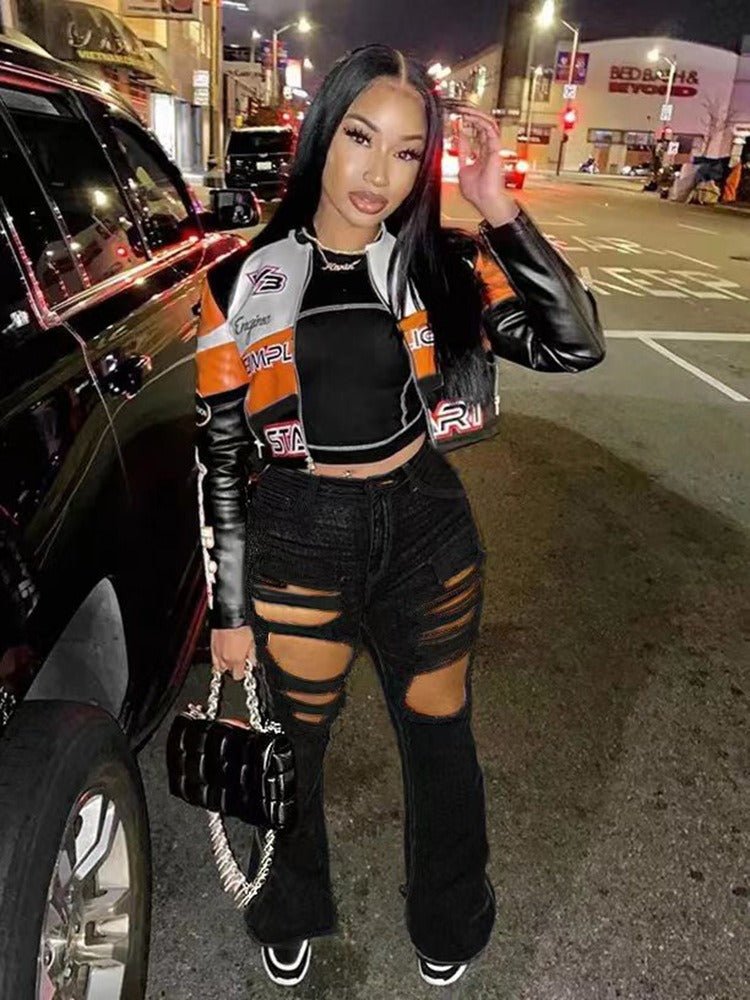 New Network Red Popular Broken Flare Jeans Floor Pulling High Elastic Pants - 𝐝𝐮𝐯𝐥𝐚𝐬𝐡𝐨𝐩.𝐜𝐨𝐦