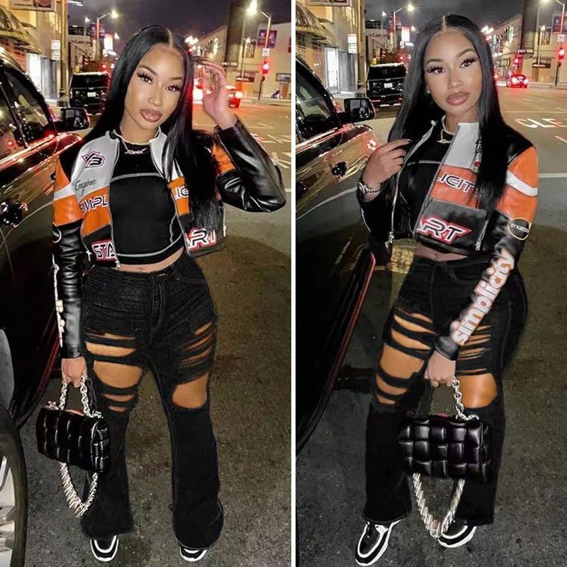 New Network Red Popular Broken Flare Jeans Floor Pulling High Elastic Pants - 𝐝𝐮𝐯𝐥𝐚𝐬𝐡𝐨𝐩.𝐜𝐨𝐦