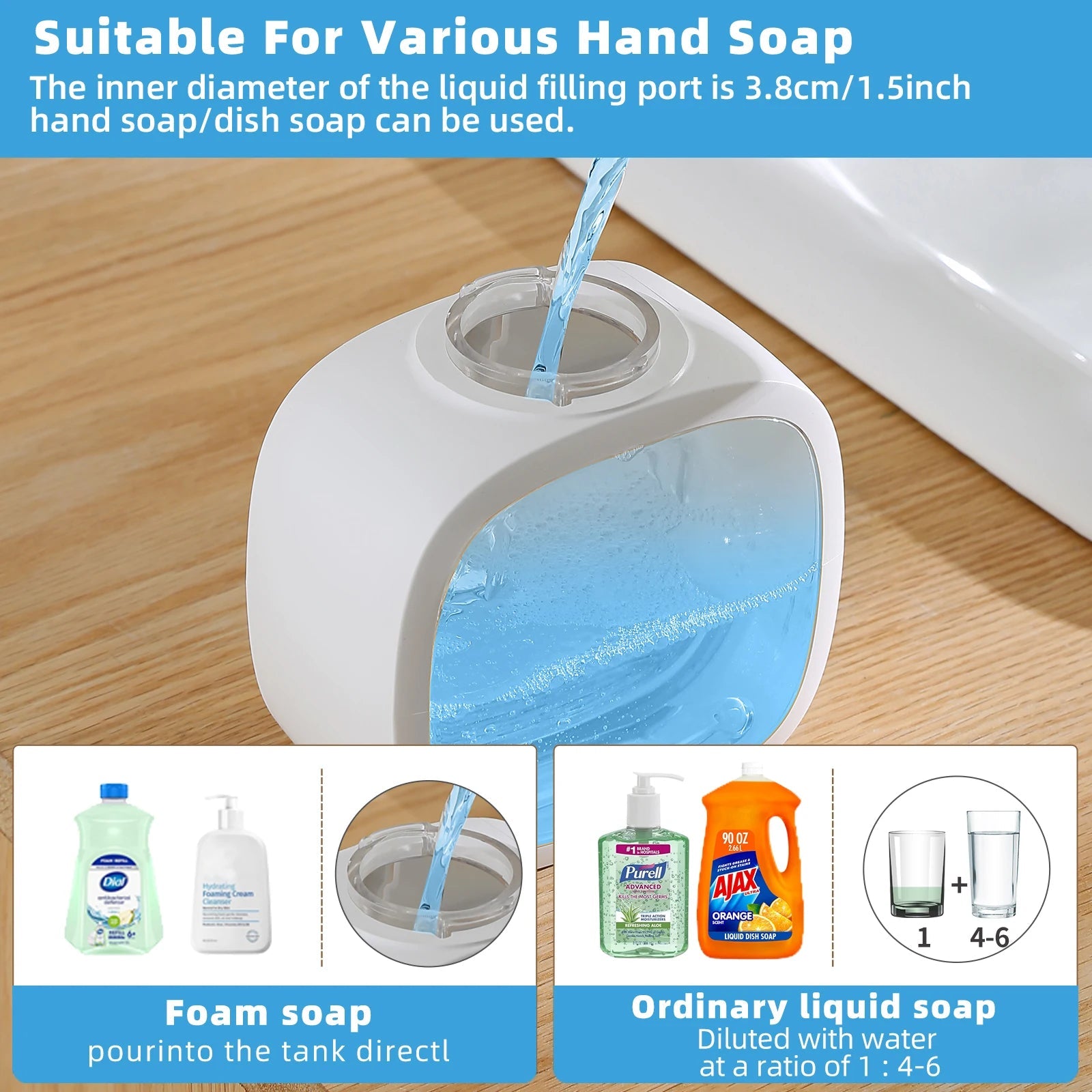 New Wall Mounted Automatic Soap Dispenser Foam Smart Hand Washing Machine 500ml Liquid Rechargeable Bathroom Induction Sensor - 𝐝𝐮𝐯𝐥𝐚𝐬𝐡𝐨𝐩.𝐜𝐨𝐦