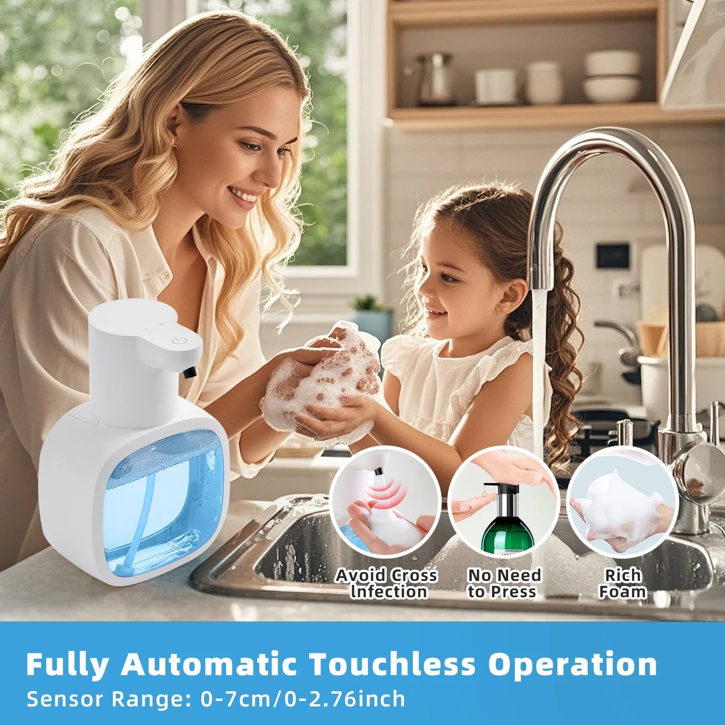 New Wall Mounted Automatic Soap Dispenser Foam Smart Hand Washing Machine 500ml Liquid Rechargeable Bathroom Induction Sensor - 𝐝𝐮𝐯𝐥𝐚𝐬𝐡𝐨𝐩.𝐜𝐨𝐦
