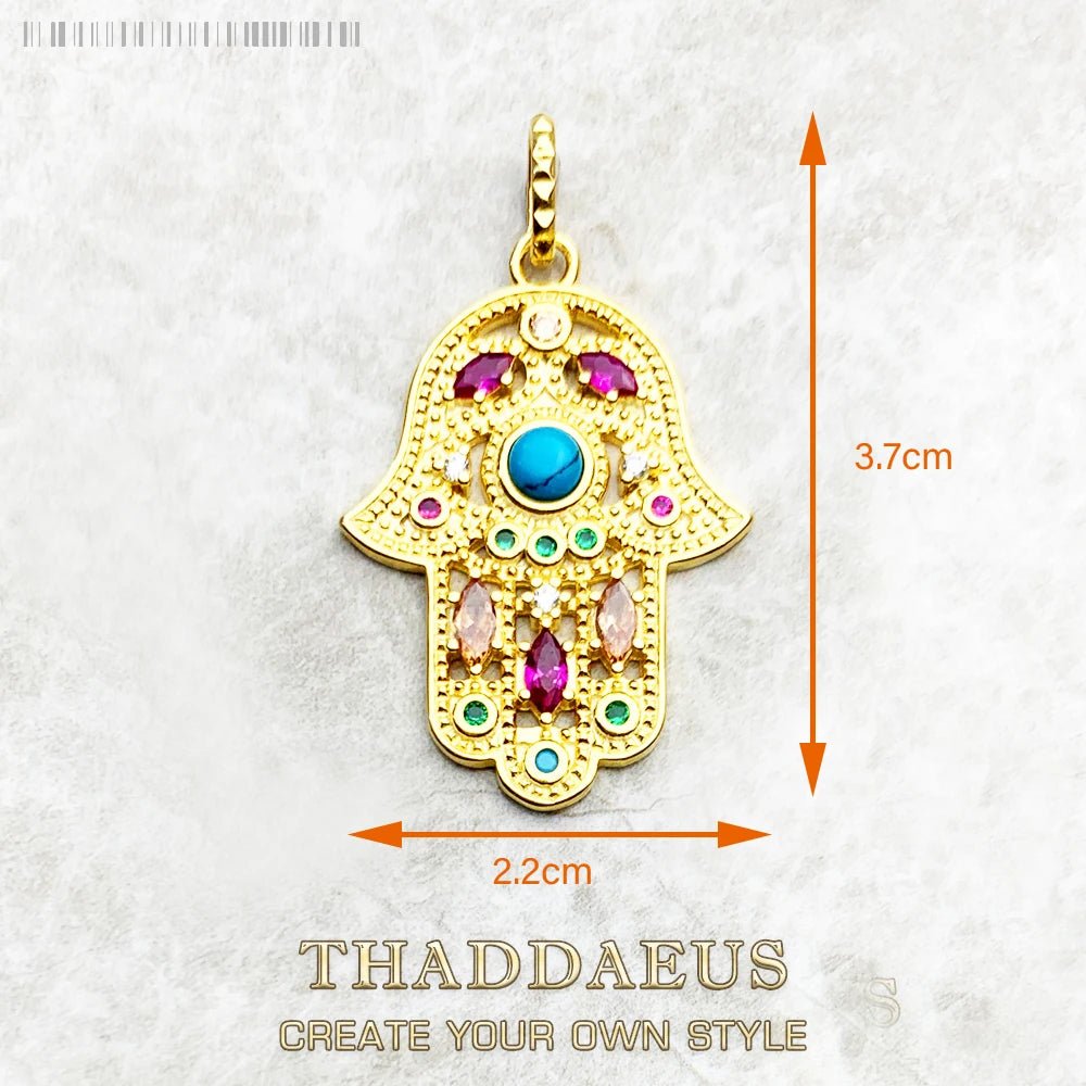 Pendant Hand of Fatima Chakra Lotus Summer New Jewelry Bohemia 925 Sterling Silver Accessories Protection Gift For Women Men - 𝐝𝐮𝐯𝐥𝐚𝐬𝐡𝐨𝐩.𝐜𝐨𝐦