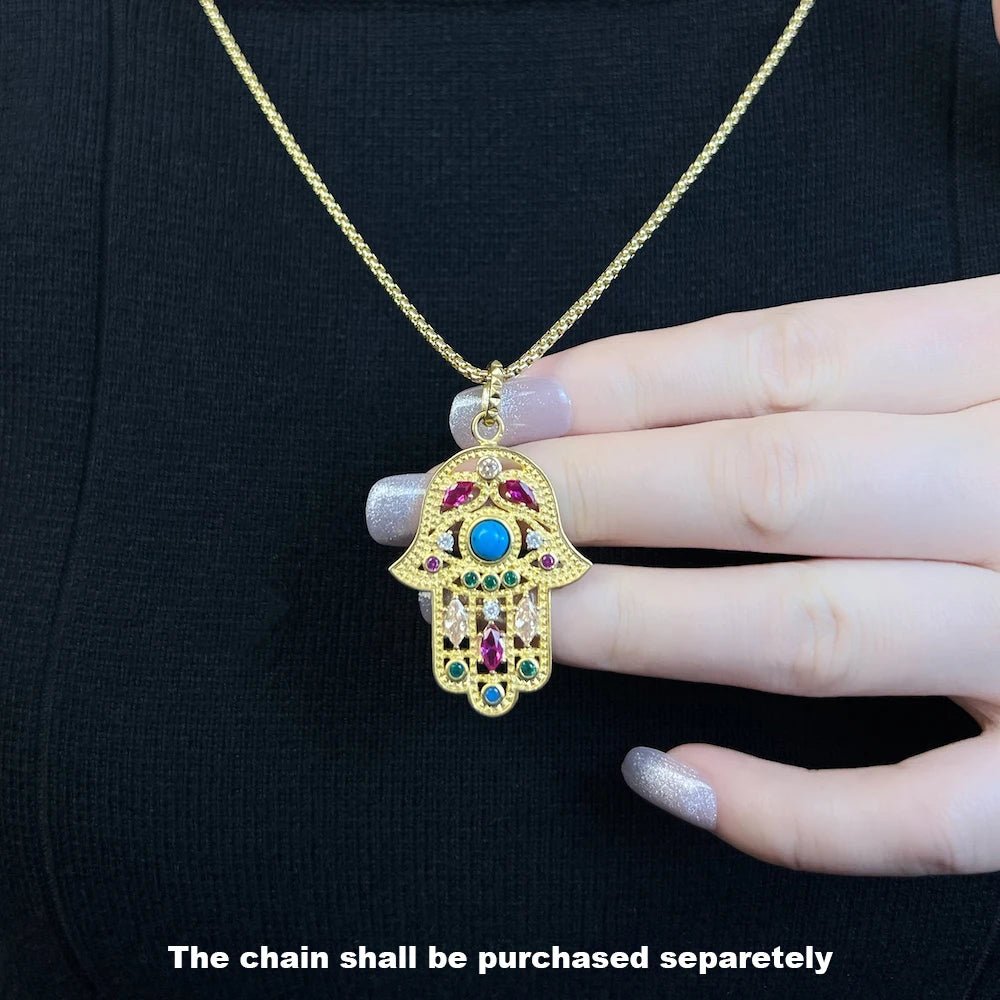 Pendant Hand of Fatima Chakra Lotus Summer New Jewelry Bohemia 925 Sterling Silver Accessories Protection Gift For Women Men - 𝐝𝐮𝐯𝐥𝐚𝐬𝐡𝐨𝐩.𝐜𝐨𝐦