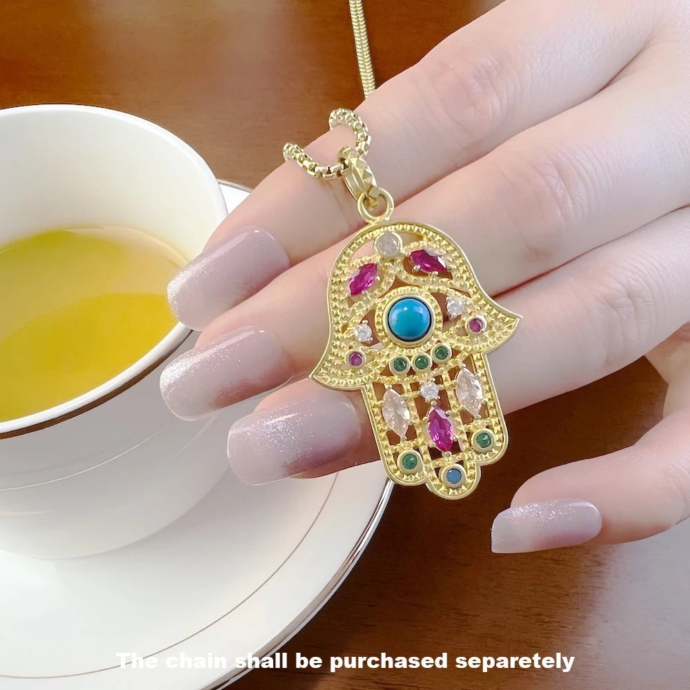 Pendant Hand of Fatima Chakra Lotus Summer New Jewelry Bohemia 925 Sterling Silver Accessories Protection Gift For Women Men - 𝐝𝐮𝐯𝐥𝐚𝐬𝐡𝐨𝐩.𝐜𝐨𝐦