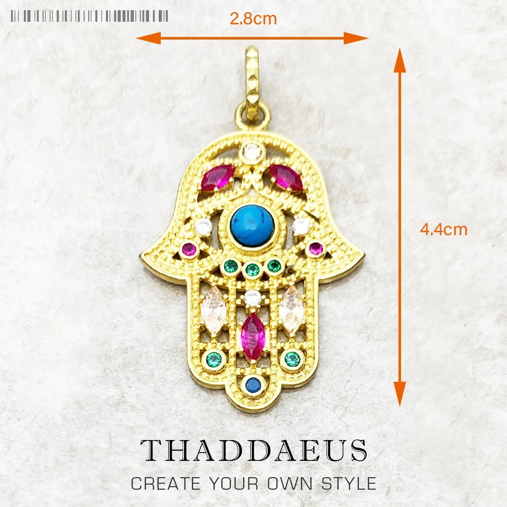 Pendant Hand of Fatima Chakra Lotus Summer New Jewelry Bohemia 925 Sterling Silver Accessories Protection Gift For Women Men - 𝐝𝐮𝐯𝐥𝐚𝐬𝐡𝐨𝐩.𝐜𝐨𝐦