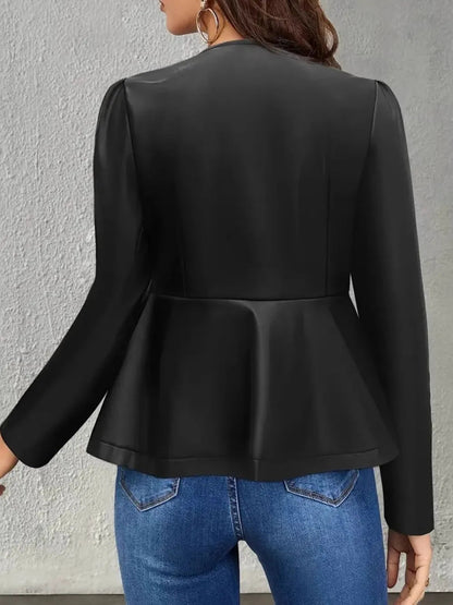 Peplum Zip Up Long Sleeve Jacket - 𝐃𝐔𝐕𝐋𝐀𝐒𝐇𝐎𝐏