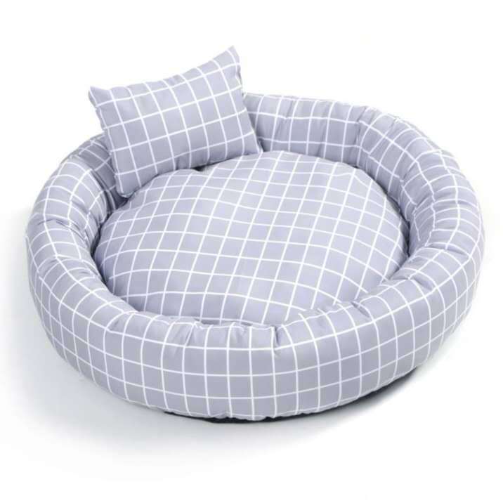 Pet Supplies Winter Plaid Pet Nest Small Round Nest with Pillow Cat Den Dog Den - 𝐝𝐮𝐯𝐥𝐚𝐬𝐡𝐨𝐩.𝐜𝐨𝐦