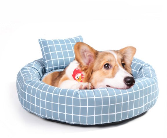 Pet Supplies Winter Plaid Pet Nest Small Round Nest with Pillow Cat Den Dog Den - 𝐝𝐮𝐯𝐥𝐚𝐬𝐡𝐨𝐩.𝐜𝐨𝐦