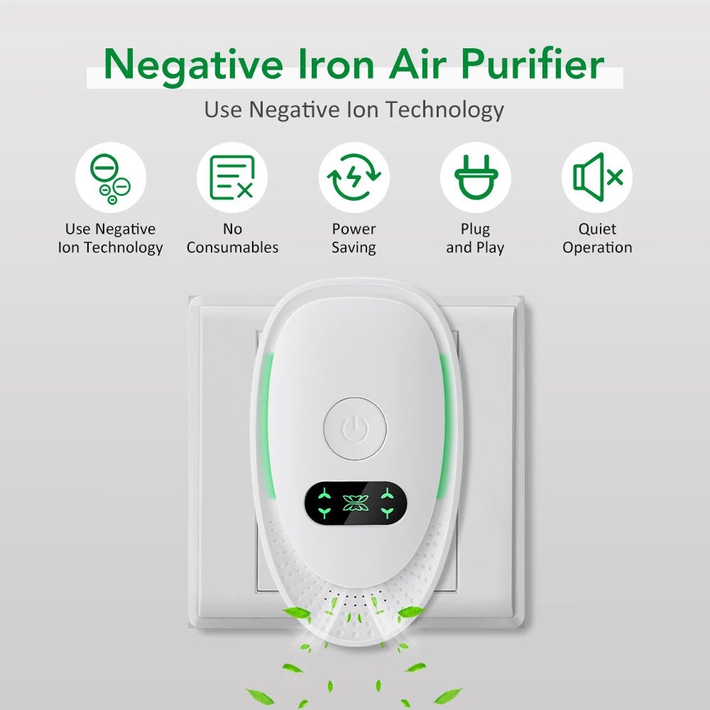 Plug - in Mini Air Purifier Negative Air Ionizer Anion Purifier for Office Bedroom Eliminates Odor & Formaldehyde Dust Remover - 𝐝𝐮𝐯𝐥𝐚𝐬𝐡𝐨𝐩.𝐜𝐨𝐦