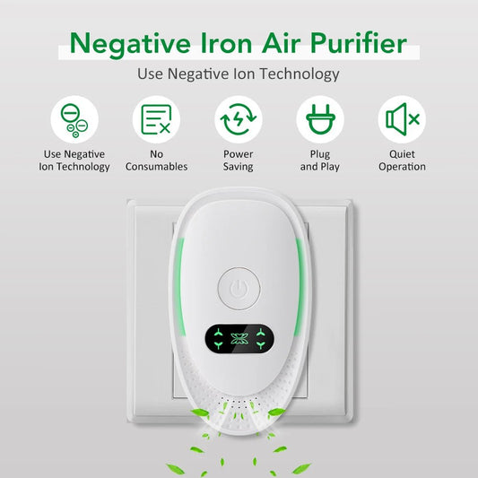 Plug - in Mini Air Purifier Negative Air Ionizer Anion Purifier for Office Bedroom Eliminates Odor & Formaldehyde Dust Remover - 𝐝𝐮𝐯𝐥𝐚𝐬𝐡𝐨𝐩.𝐜𝐨𝐦