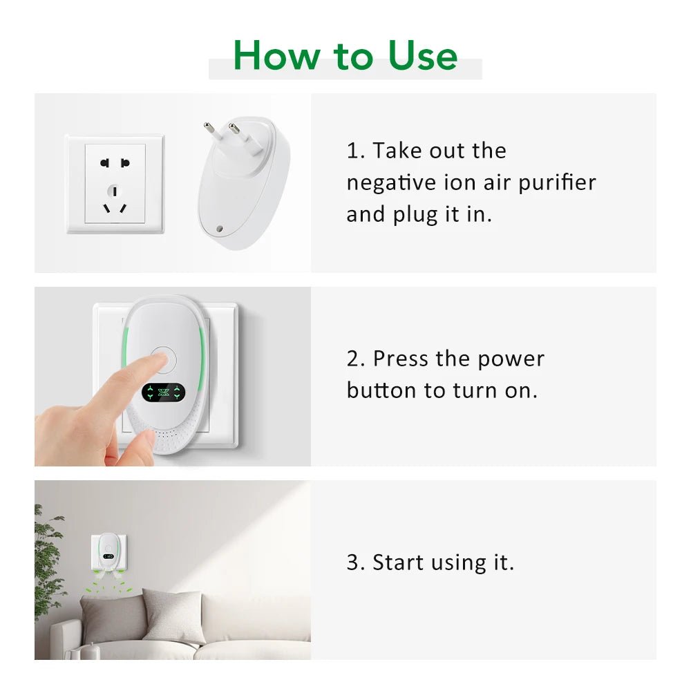 Plug - in Mini Air Purifier Negative Air Ionizer Anion Purifier for Office Bedroom Eliminates Odor & Formaldehyde Dust Remover - 𝐝𝐮𝐯𝐥𝐚𝐬𝐡𝐨𝐩.𝐜𝐨𝐦