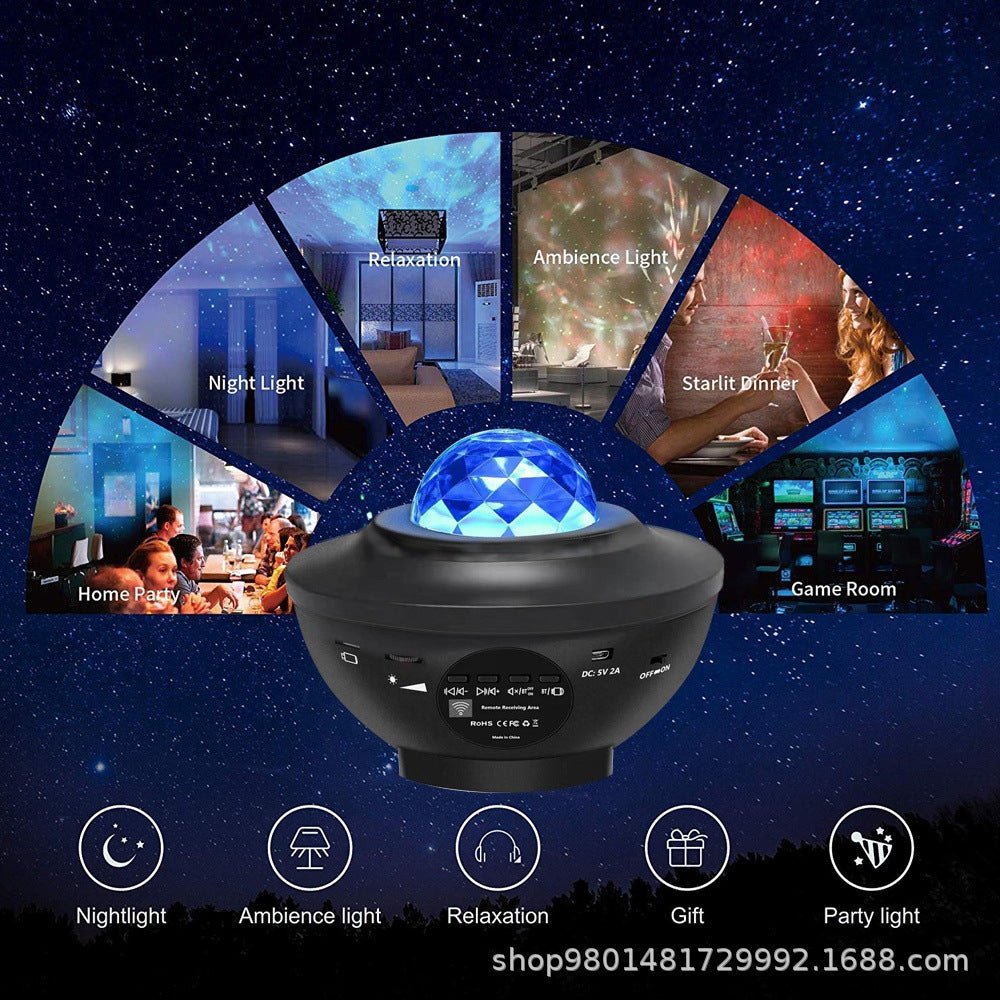 Popular Small Bowl Starry Sky Light Projection Light USB Bluetooth Music Rotating Water Ripple Starry Sky Laser Atmosphere Light - 𝐝𝐮𝐯𝐥𝐚𝐬𝐡𝐨𝐩.𝐜𝐨𝐦