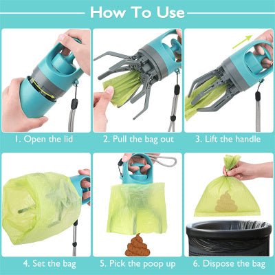 Portable Lightweight Dog Pooper Scooper With Built - in Poop Bag Dispenser Eight - claw Shovel For Pet Toilet Picker Pet Products - 𝐝𝐮𝐯𝐥𝐚𝐬𝐡𝐨𝐩.𝐜𝐨𝐦