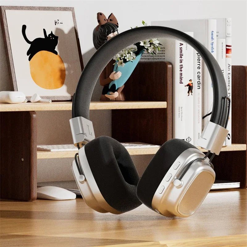Retro On - Ear Wireless Headset Bluetooth Talking Headset Surround Sound Headset Bluetooth 5.3 DR02 - 𝐝𝐮𝐯𝐥𝐚𝐬𝐡𝐨𝐩.𝐜𝐨𝐦