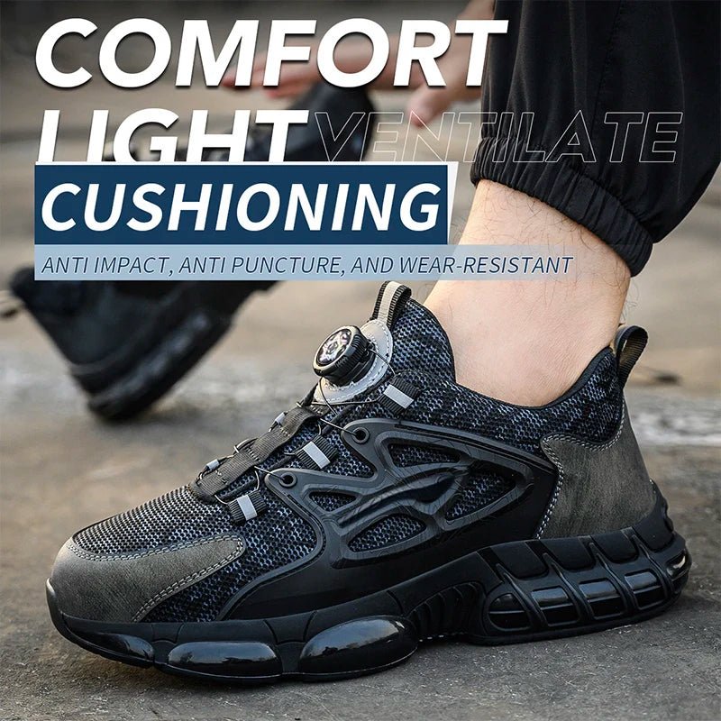 Rotating Button Safety Shoes Men Steel Toe Sneaker Air Cushion Work Shoes Man Puncture Proof Work Safety Boots Protective Shoes - 𝐃𝐔𝐕𝐋𝐀𝐒𝐇𝐎𝐏