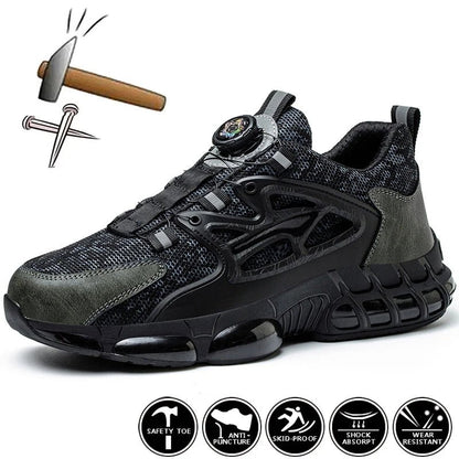 Rotating Button Safety Shoes Men Steel Toe Sneaker Air Cushion Work Shoes Man Puncture Proof Work Safety Boots Protective Shoes - 𝐃𝐔𝐕𝐋𝐀𝐒𝐇𝐎𝐏