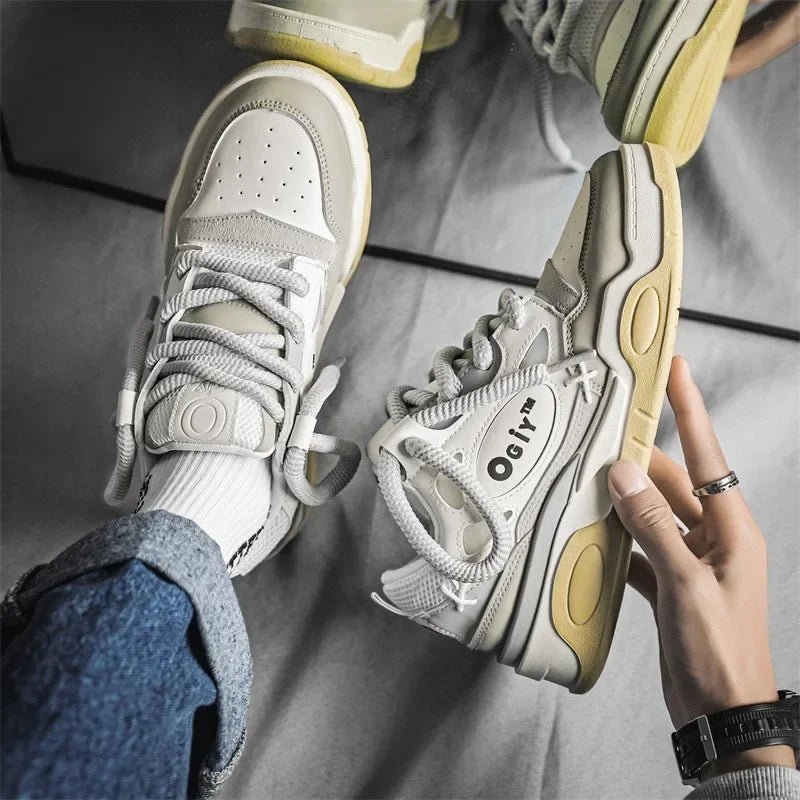 Skateboard Sneakers for Men Design Thick Lace Up Korean Version Platform Men Shoes Vulcanized Shoes Comfort Men's Walking Shoe - 𝐝𝐮𝐯𝐥𝐚𝐬𝐡𝐨𝐩.𝐜𝐨𝐦