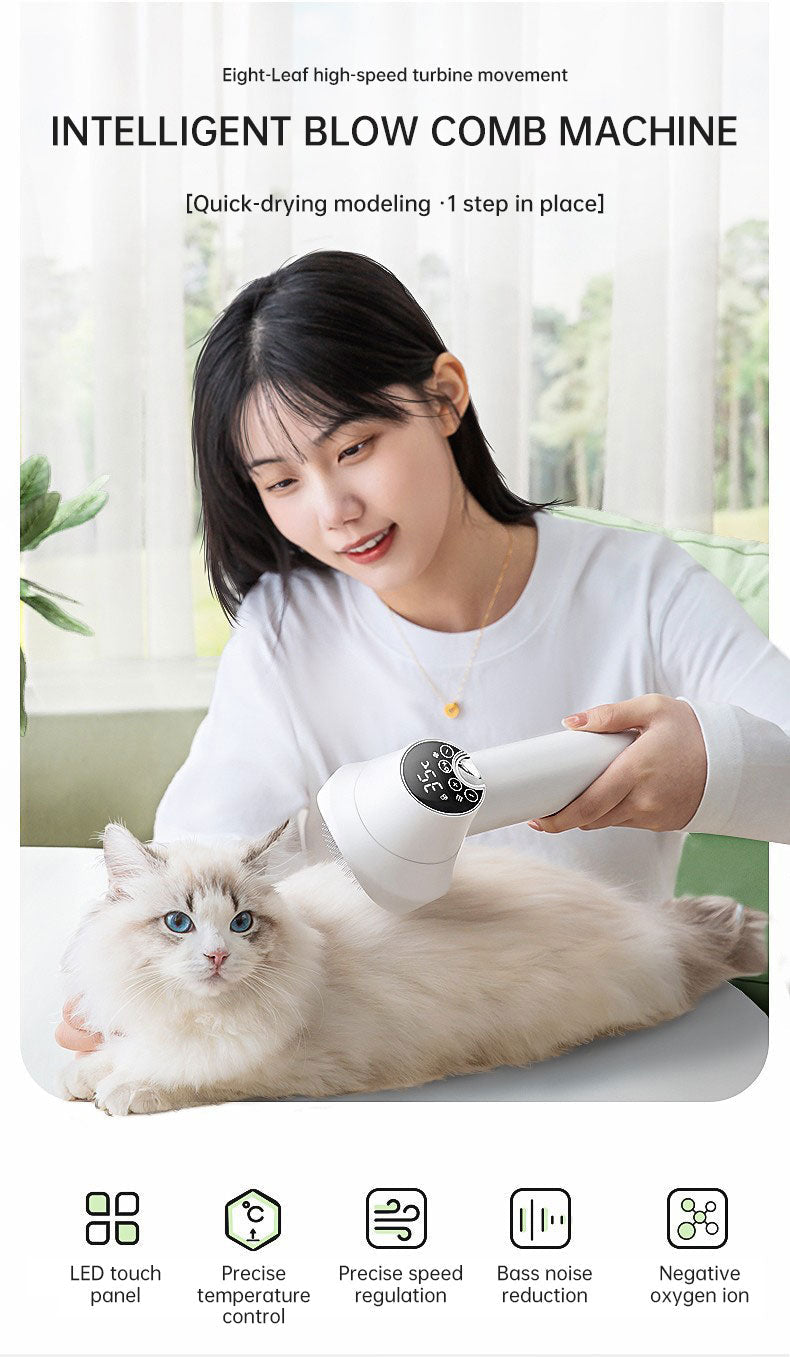 Smart Pet Hair Dryer Dog Golden Retriever Cat Grooming Hairdressing Blow & Comb Silent No Harm Pet Cleaning Supplies Pet Product - 𝐝𝐮𝐯𝐥𝐚𝐬𝐡𝐨𝐩.𝐜𝐨𝐦