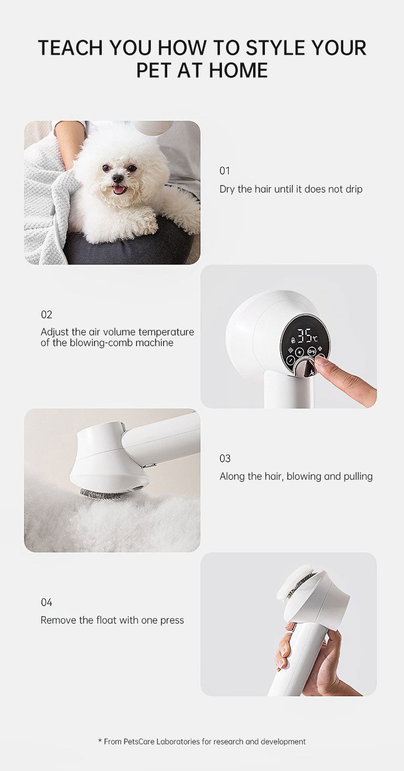 Smart Pet Hair Dryer Dog Golden Retriever Cat Grooming Hairdressing Blow & Comb Silent No Harm Pet Cleaning Supplies Pet Product - 𝐝𝐮𝐯𝐥𝐚𝐬𝐡𝐨𝐩.𝐜𝐨𝐦
