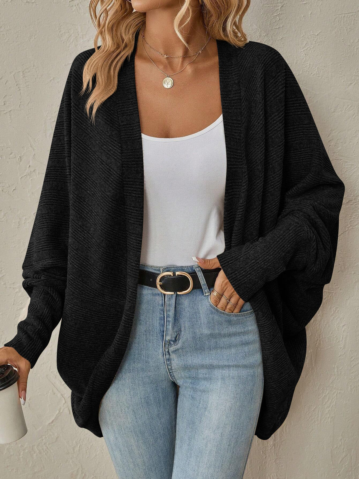 Solid color cardigan mid length jacket - 𝐃𝐔𝐕𝐋𝐀𝐒𝐇𝐎𝐏