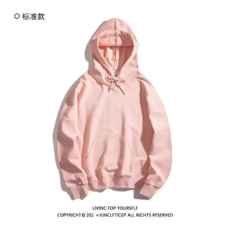 Thickened Fleece Hooded Sweatshirt Men's Solid Color Winter Jacket Korean Style Casual Wear Polyester Fabric Long Sleeve - 𝐃𝐔𝐕𝐋𝐀𝐒𝐇𝐎𝐏