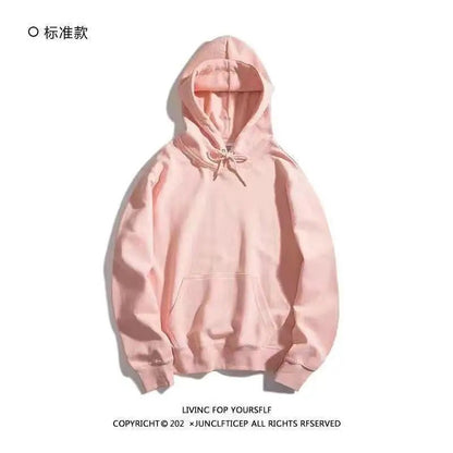 Thickened Fleece Hooded Sweatshirt Men's Solid Color Winter Jacket Korean Style Casual Wear Polyester Fabric Long Sleeve - 𝐃𝐔𝐕𝐋𝐀𝐒𝐇𝐎𝐏