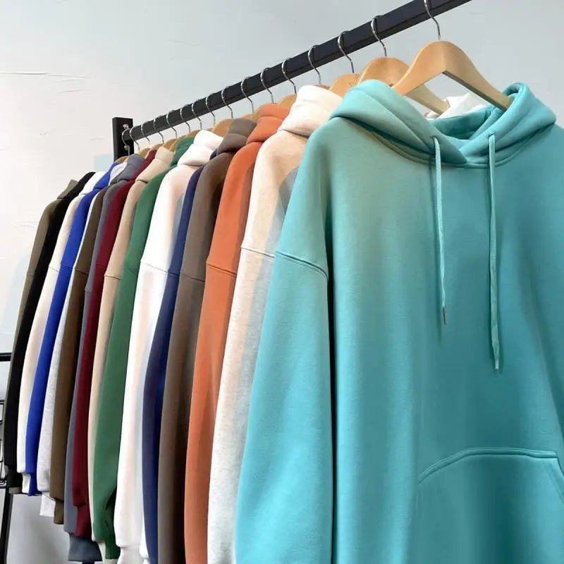Thickened Fleece Hooded Sweatshirt Men's Solid Color Winter Jacket Korean Style Casual Wear Polyester Fabric Long Sleeve - 𝐃𝐔𝐕𝐋𝐀𝐒𝐇𝐎𝐏