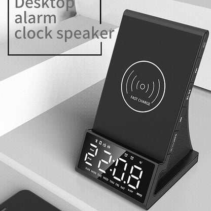 Three in one wireless charger Bluetooth speaker wireless charging alarm clock phone holder - 𝐃𝐔𝐕𝐋𝐀𝐒𝐇𝐎𝐏