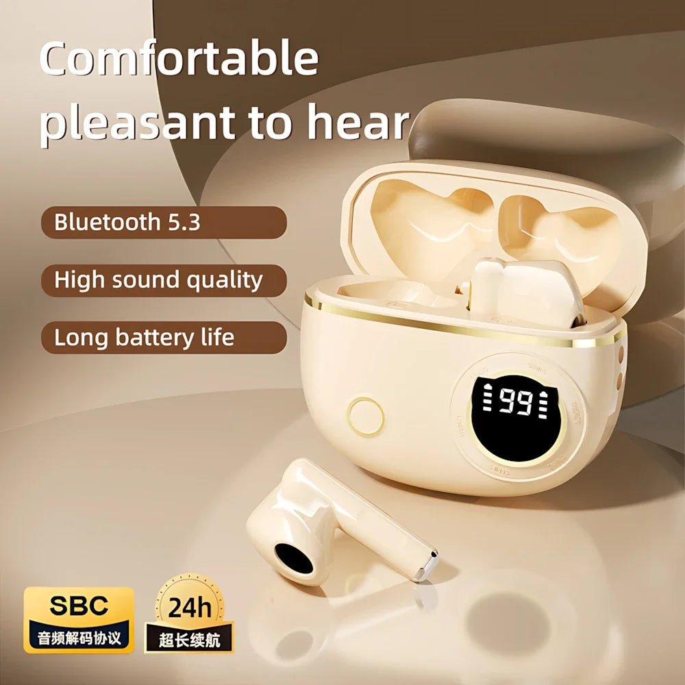 TWS Wireless Bluetooth Headset LED Dislpaly Binaural Waterproof Noise Reduction Earphone Sports Stereo Noise Canceling Headphone - 𝐃𝐔𝐕𝐋𝐀𝐒𝐇𝐎𝐏