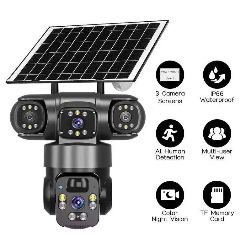 V380 360 - Degree Panoramic 3 - View 3 - Lens Wireless WiFi/4G Solar - Powered Camera Surveillance System - 𝐝𝐮𝐯𝐥𝐚𝐬𝐡𝐨𝐩.𝐜𝐨𝐦
