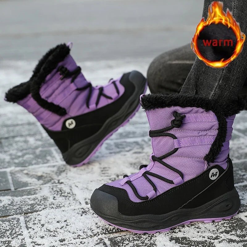 Winter Children Snow Boot Boys Girls Outdoor Causal Thickencold protection Cotton Shoe Plush Warm Non - Slip Fashion High - top Boot - 𝐝𝐮𝐯𝐥𝐚𝐬𝐡𝐨𝐩.𝐜𝐨𝐦