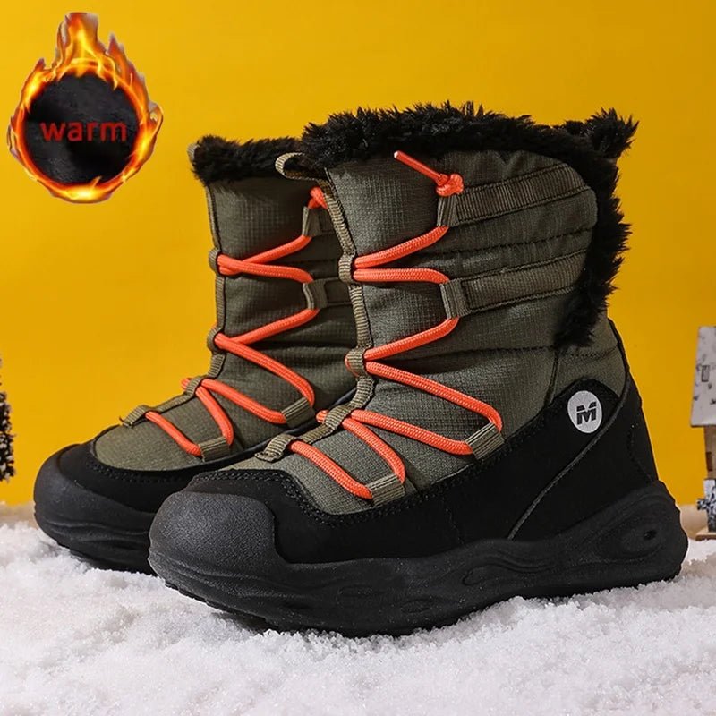 Winter Children Snow Boot Boys Girls Outdoor Causal Thickencold protection Cotton Shoe Plush Warm Non - Slip Fashion High - top Boot - 𝐝𝐮𝐯𝐥𝐚𝐬𝐡𝐨𝐩.𝐜𝐨𝐦