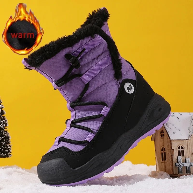 Winter Children Snow Boot Boys Girls Outdoor Causal Thickencold protection Cotton Shoe Plush Warm Non - Slip Fashion High - top Boot - 𝐝𝐮𝐯𝐥𝐚𝐬𝐡𝐨𝐩.𝐜𝐨𝐦