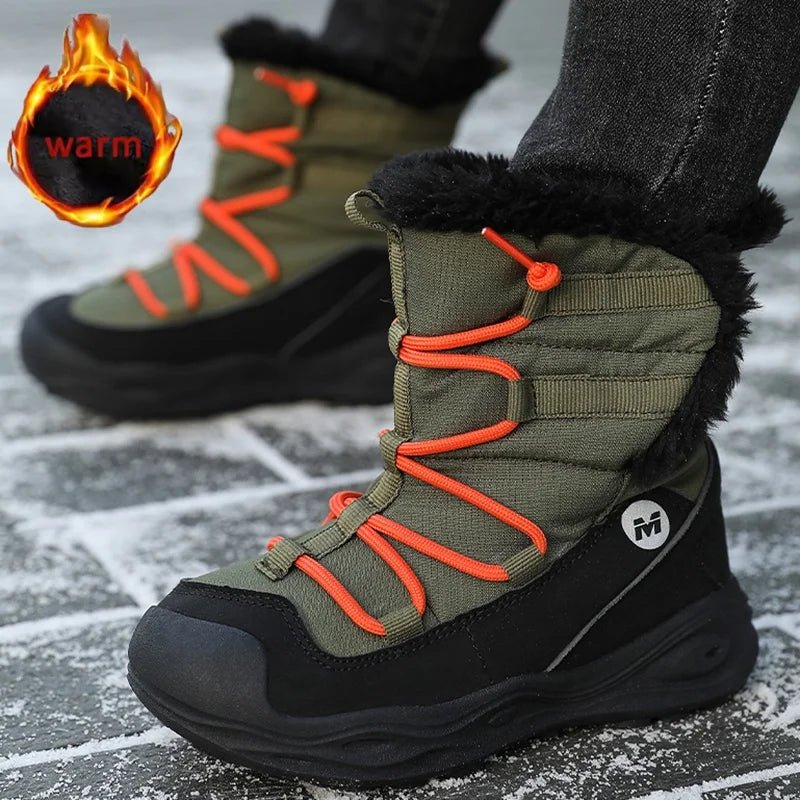 Winter Children Snow Boot Boys Girls Outdoor Causal Thickencold protection Cotton Shoe Plush Warm Non - Slip Fashion High - top Boot - 𝐝𝐮𝐯𝐥𝐚𝐬𝐡𝐨𝐩.𝐜𝐨𝐦