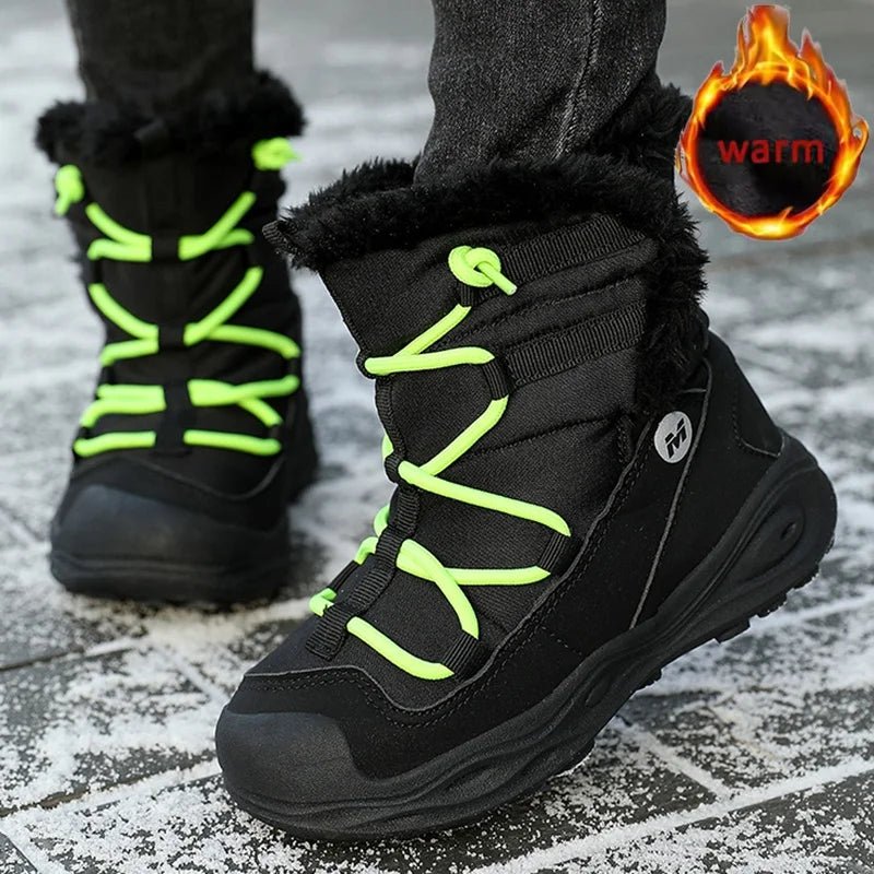 Winter Children Snow Boot Boys Girls Outdoor Causal Thickencold protection Cotton Shoe Plush Warm Non - Slip Fashion High - top Boot - 𝐝𝐮𝐯𝐥𝐚𝐬𝐡𝐨𝐩.𝐜𝐨𝐦