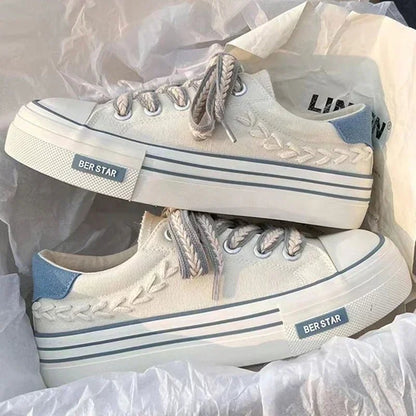 Women Outdoor Trainers Platform Canvas Shoes Height Increasing Chunky Sneakers Young Girls Outdoor Training Women Casual Shoes - 𝐃𝐔𝐕𝐋𝐀𝐒𝐇𝐎𝐏