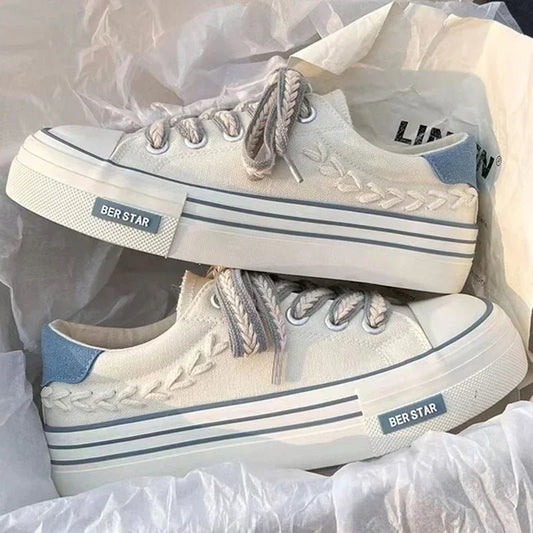 Women Outdoor Trainers Platform Canvas Shoes Height Increasing Chunky Sneakers Young Girls Outdoor Training Women Casual Shoes - 𝐃𝐔𝐕𝐋𝐀𝐒𝐇𝐎𝐏