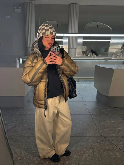 Women Parkas Cotton Jackets Stand Collar Quilted Zipper Long Sleeve Slim Coat Thick Warm Streetwear 2025 Winter Lady Outerwear - 𝐃𝐔𝐕𝐋𝐀𝐒𝐇𝐎𝐏