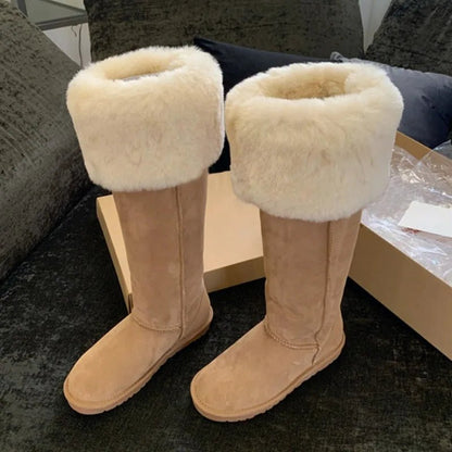 Women Winter Snow Boots Outdoor Warm Plush Cold - proof Women Shoes High Quality Slip on Versatile Round Long Boots Botas De Mujer - 𝐃𝐔𝐕𝐋𝐀𝐒𝐇𝐎𝐏