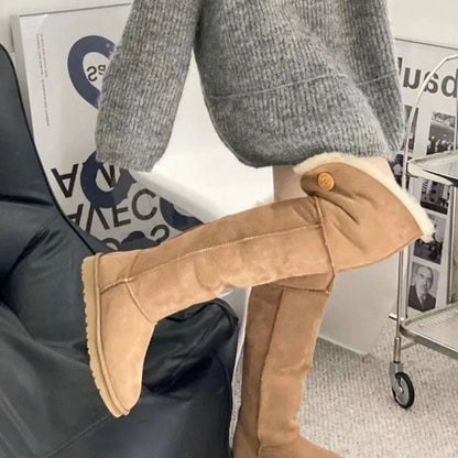 Women Winter Snow Boots Outdoor Warm Plush Cold - proof Women Shoes High Quality Slip on Versatile Round Long Boots Botas De Mujer - 𝐃𝐔𝐕𝐋𝐀𝐒𝐇𝐎𝐏