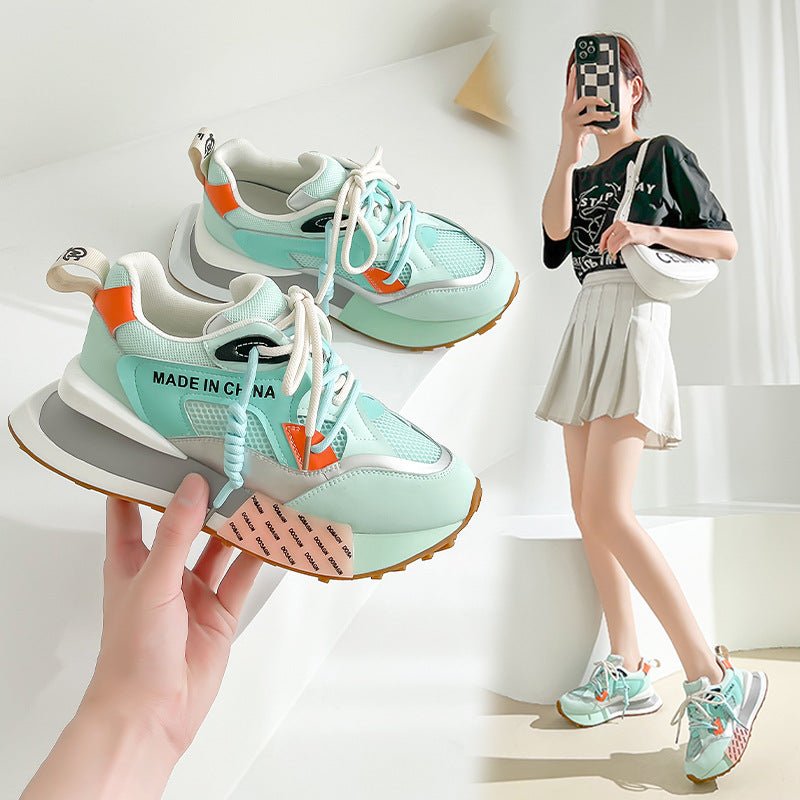 Women's Mesh Breathable Summer New All - Match Leather Forrest Shoes Thick - Soled Sports Casual Shoes - 𝐝𝐮𝐯𝐥𝐚𝐬𝐡𝐨𝐩.𝐜𝐨𝐦