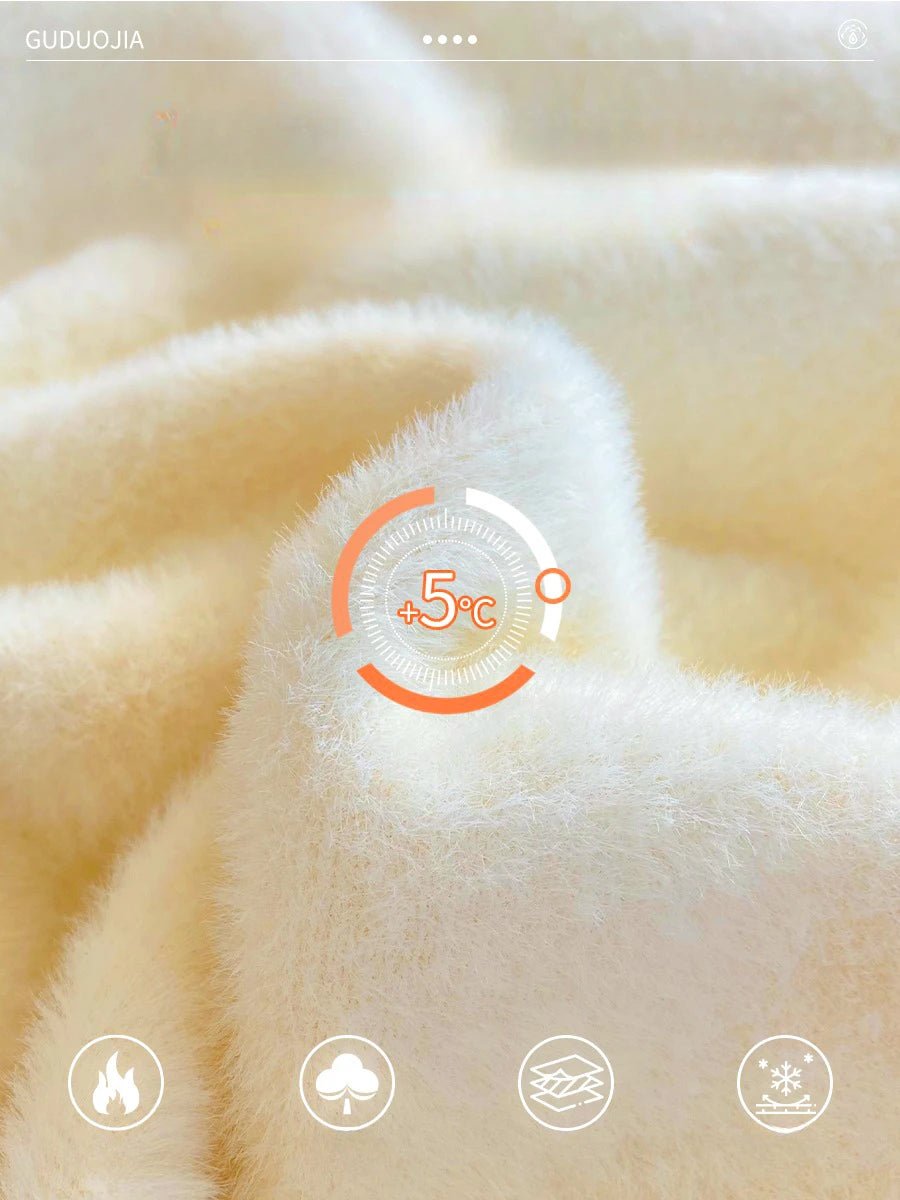 Women's Turtleneck Sweater Winter 2025 Retro with Velvet Lining Thickened Inner Wear Thermal Knitting Bottoming Shirt Pullovers - 𝐃𝐔𝐕𝐋𝐀𝐒𝐇𝐎𝐏