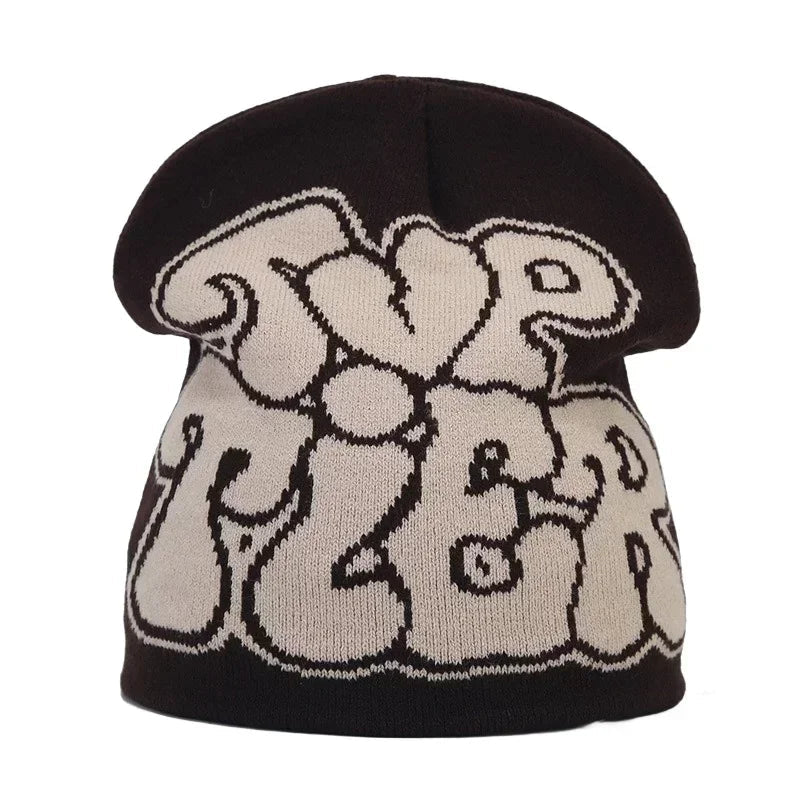 Y2K Letter Knitted Winter Autumn Beanie Cap Men Women Kanye Beanies Gorras Hombre Top Warm Skiing Hat Ear Hats Hip Hop Skullcap - 𝐃𝐔𝐕𝐋𝐀𝐒𝐇𝐎𝐏