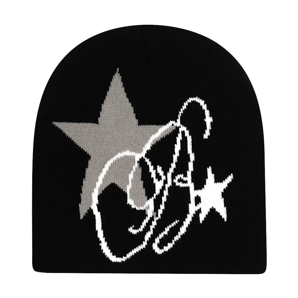 Y2K Letter Knitted Winter Autumn Beanie Cap Men Women Kanye Beanies Gorras Hombre Top Warm Skiing Hat Ear Hats Hip Hop Skullcap - 𝐃𝐔𝐕𝐋𝐀𝐒𝐇𝐎𝐏
